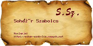 Sohár Szabolcs névjegykártya