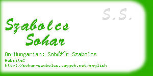 szabolcs sohar business card